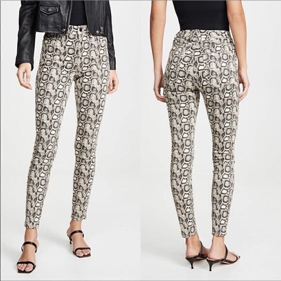 GOOD AMERICAN NWT Good Legs Snake Print Skinny Jeans - Picture 1 of 12